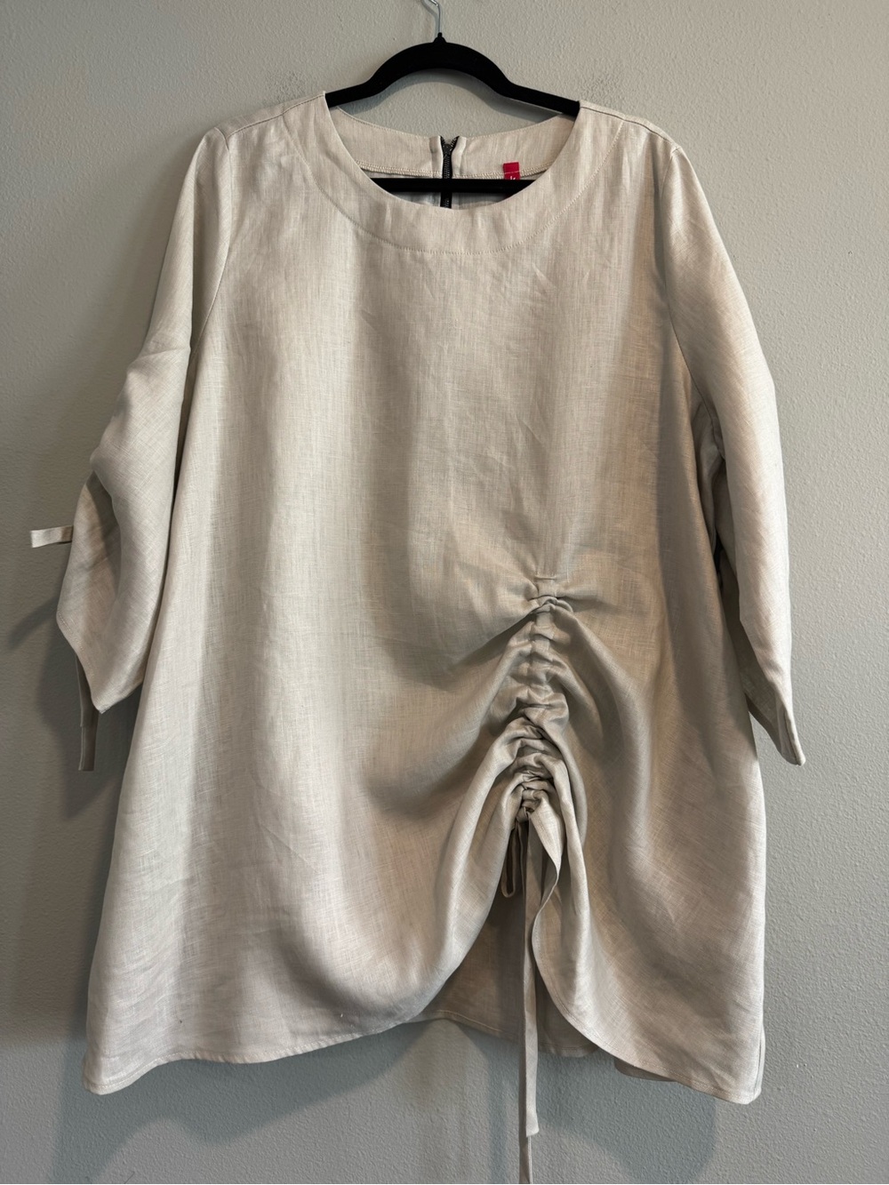 IC Connie K Linen Tunic Top Neutral Lagenlook Minimalist Capsule XL